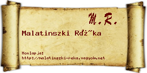 Malatinszki Réka névjegykártya
