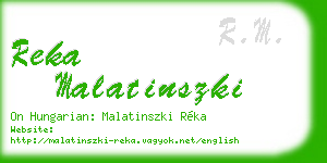 reka malatinszki business card