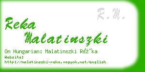 reka malatinszki business card